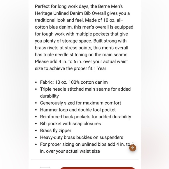 Berne Men's Heritage Unlined Washed Denim Bib Farm-House Chore Overalls Sz 48x32 - Picture 11 of 11